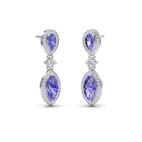 Tanzanite & Diamond Drop Earrings - Avni