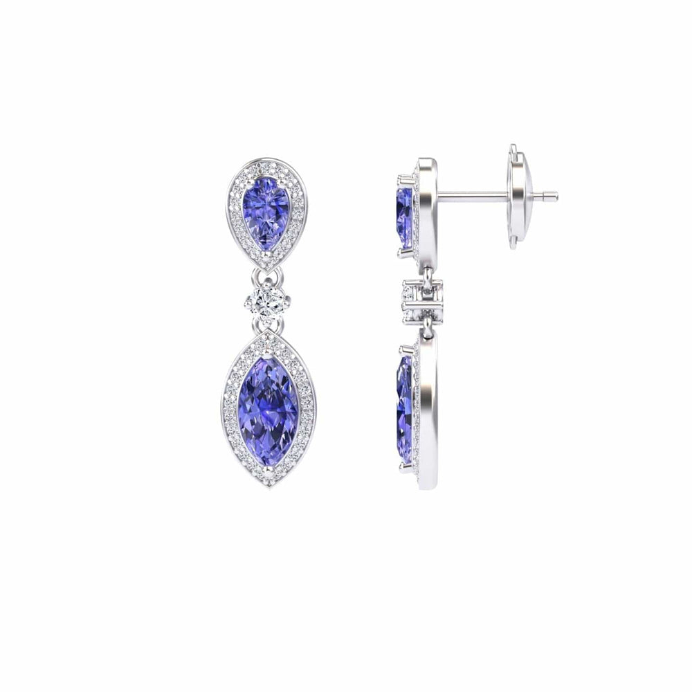 Tanzanite & Diamond Drop Earrings - Avni