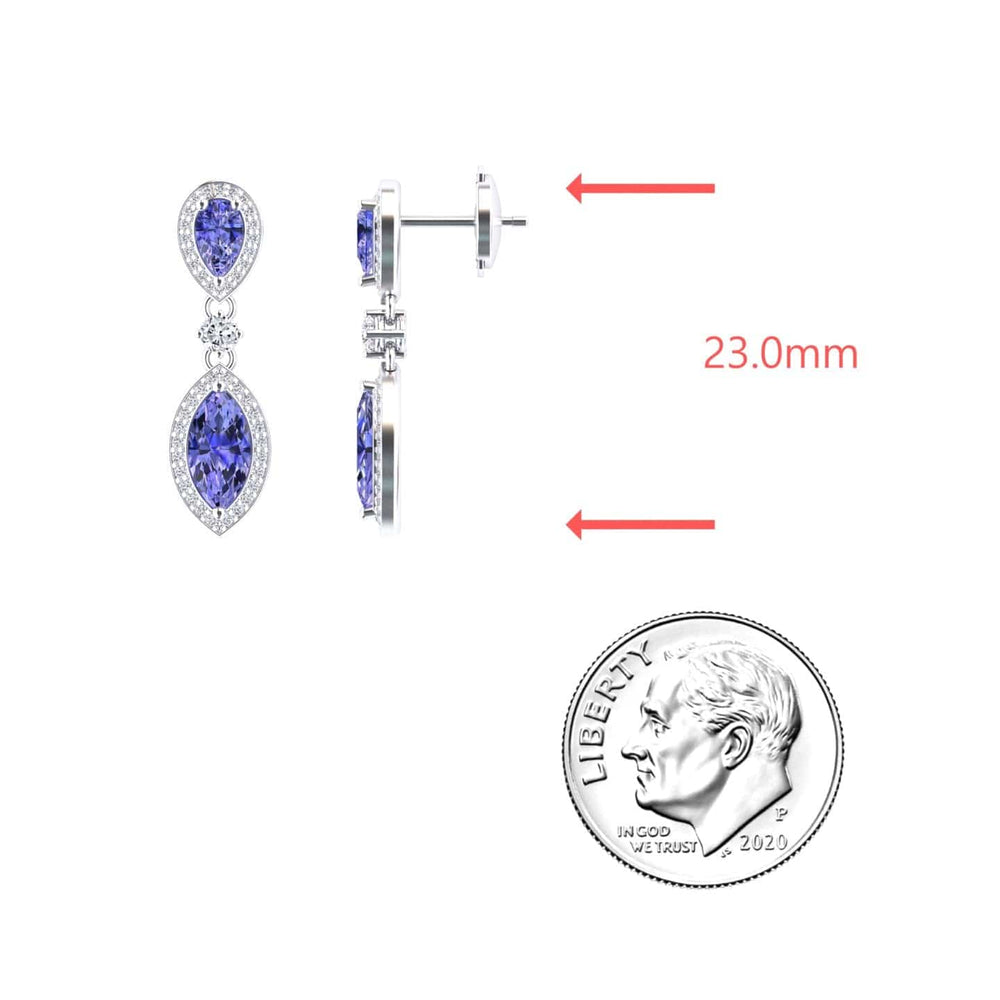Tanzanite & Diamond Drop Earrings - Avni