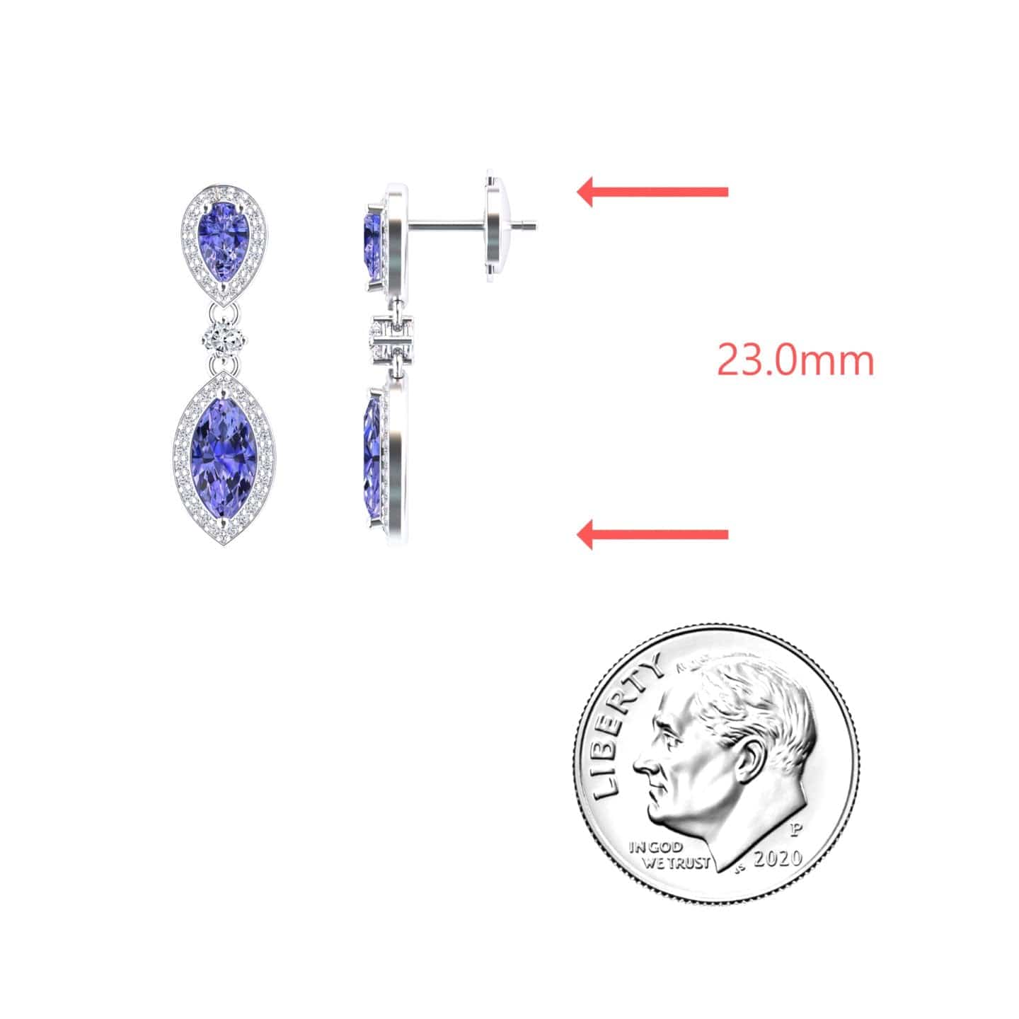 Tanzanite & Diamond Drop Earrings - Avni