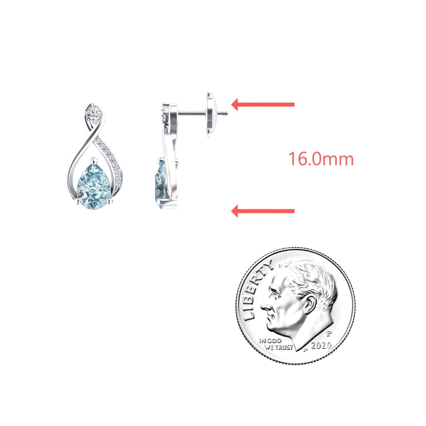 Aquamarine & Diamond Twist Fancy Earrings - Carol