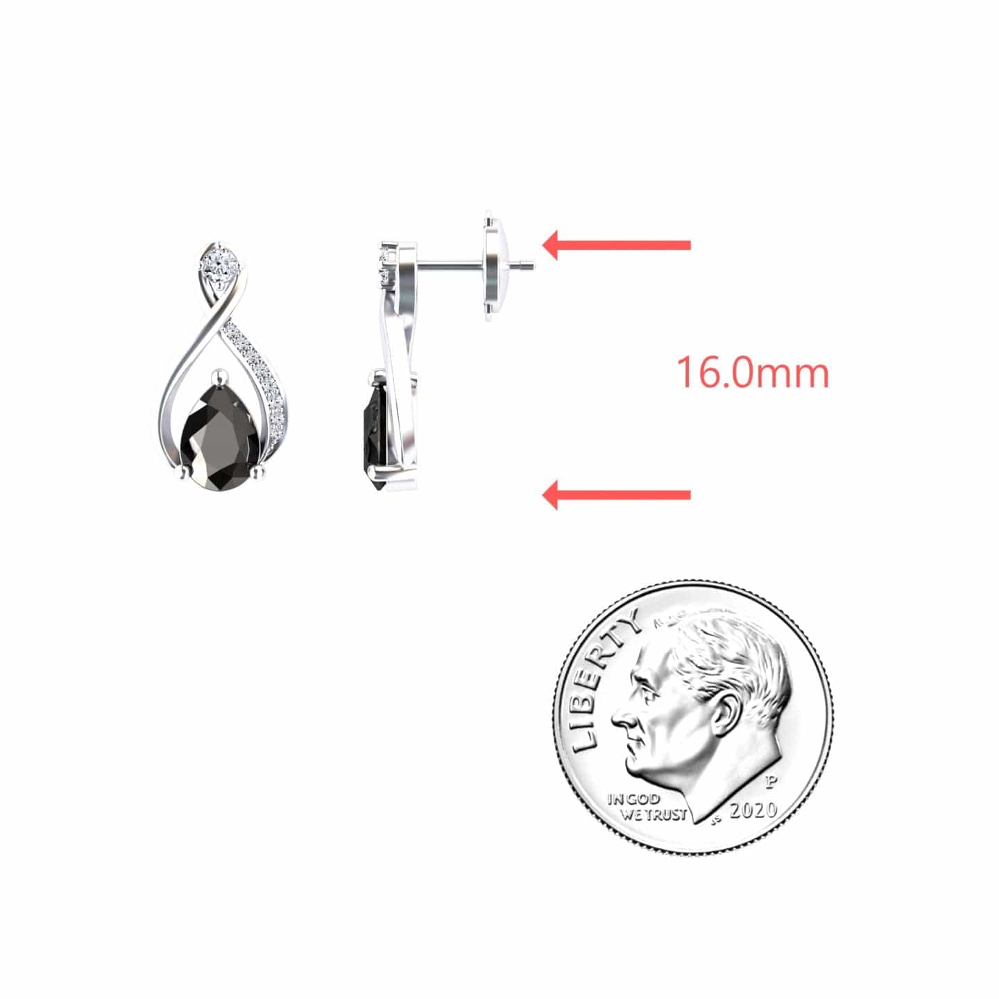 Black & White Diamond Twist Fancy Earrings - Carol