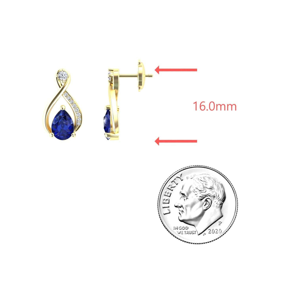 Blue Sapphire & Diamond Twist Fancy Earrings - Carol
