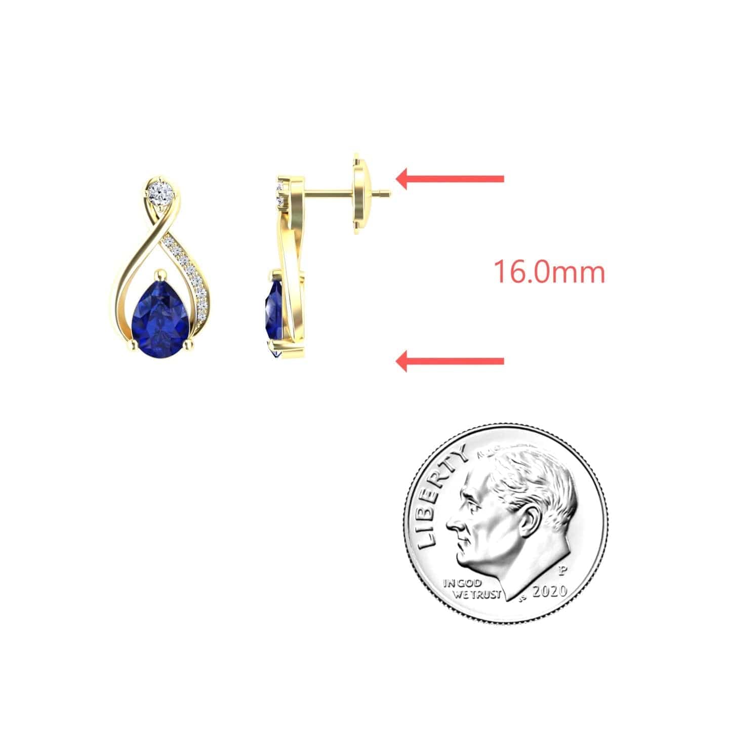 Blue Sapphire & Diamond Twist Fancy Earrings - Carol
