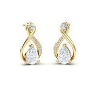 White Diamond Twist Fancy Earrings - Carol
