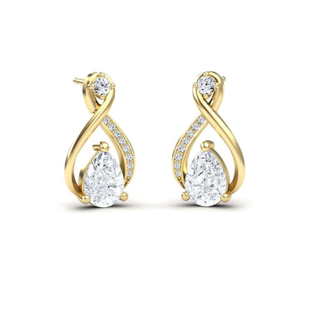 White Diamond Twist Fancy Earrings - Carol