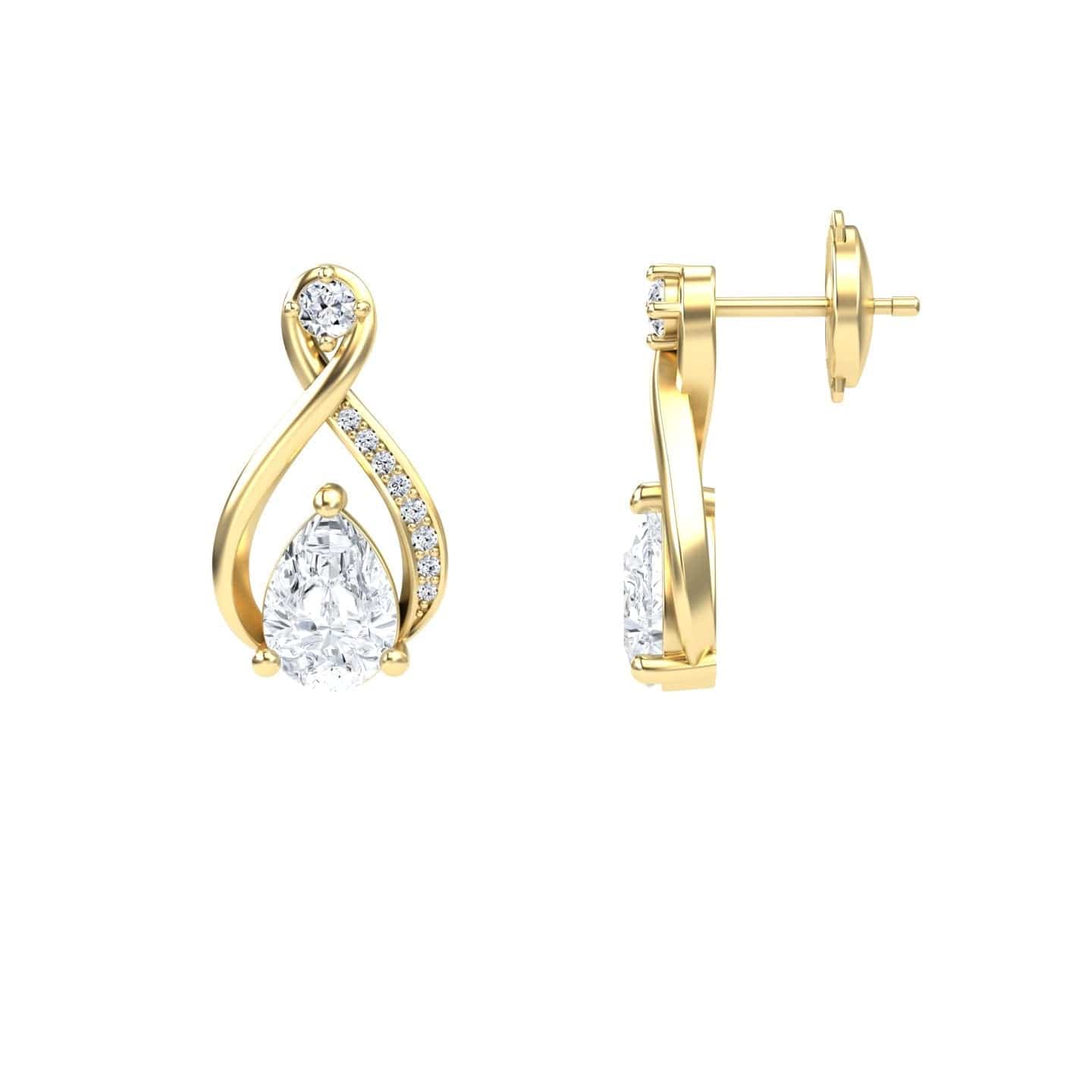 White Diamond Twist Fancy Earrings - Carol