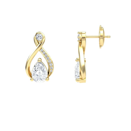 White Diamond Twist Fancy Earrings - Carol
