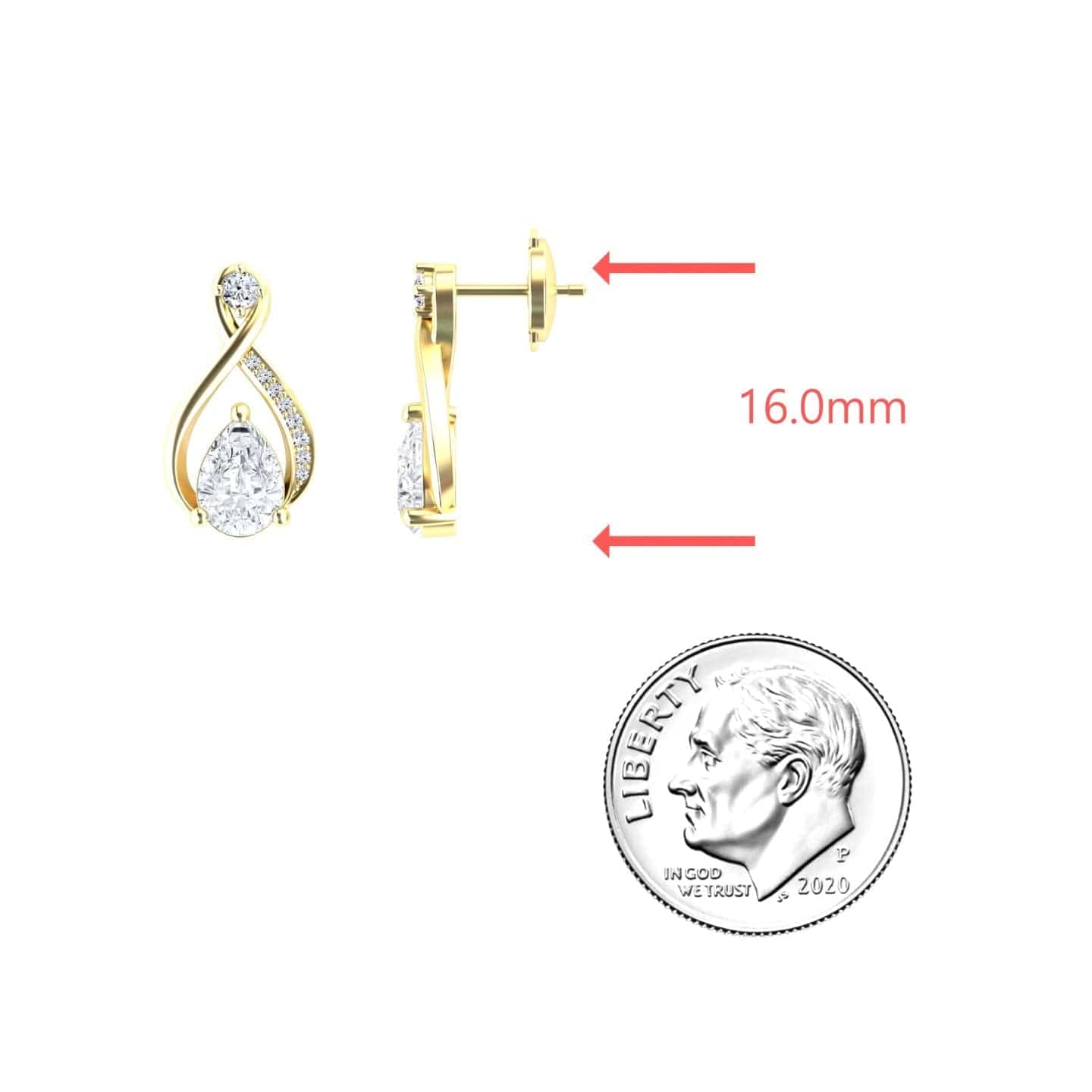 White Diamond Twist Fancy Earrings - Carol