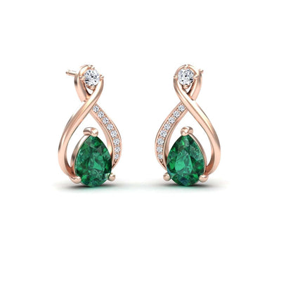 Emerald & Diamond Twist Fancy Earrings