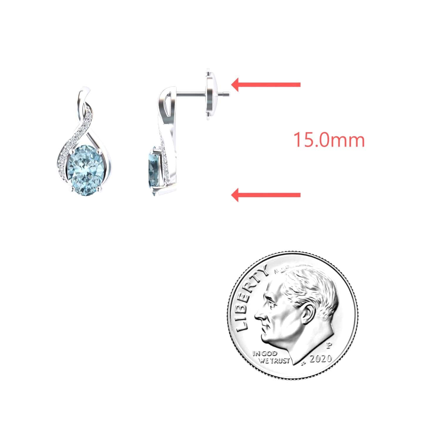 Aquamarine & Diamond Infinity Drop Earrings - Daniela