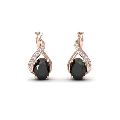 Black & White Diamond Infinity Drop Earrings
