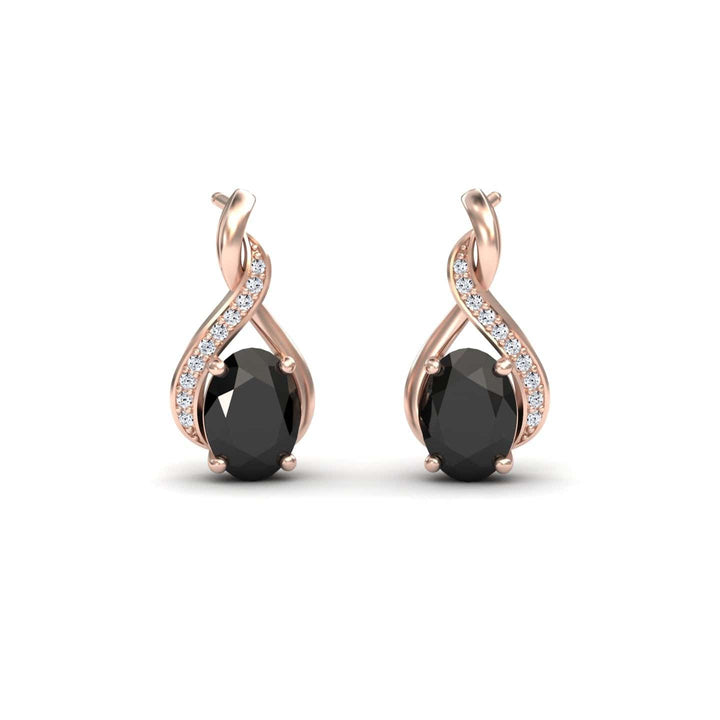 Black & White Diamond Infinity Drop Earrings - Daniela