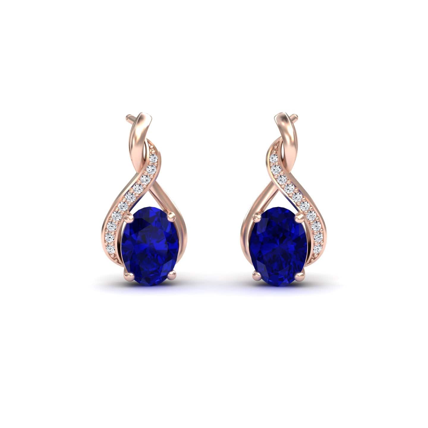 Blue Sapphire & Diamond Infinity Drop Earrings - Daniela