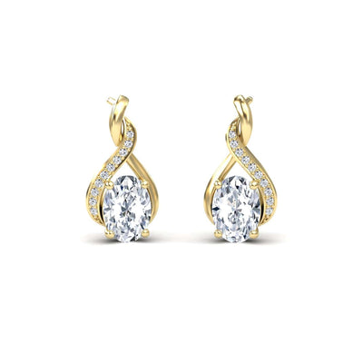 Lab Grown White Diamond Infinity Drop Earrings