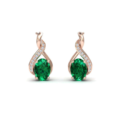 Emerald & Diamond Infinity Drop Earrings