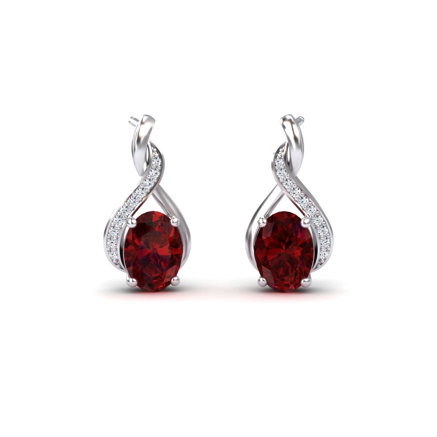 Ruby & Diamond Infinity Drop Earrings - Daniela