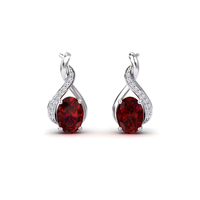 Ruby & Diamond Infinity Drop Earrings