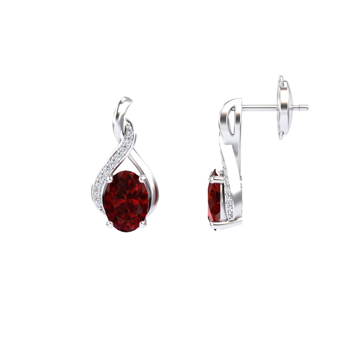 Ruby & Diamond Infinity Drop Earrings - Daniela