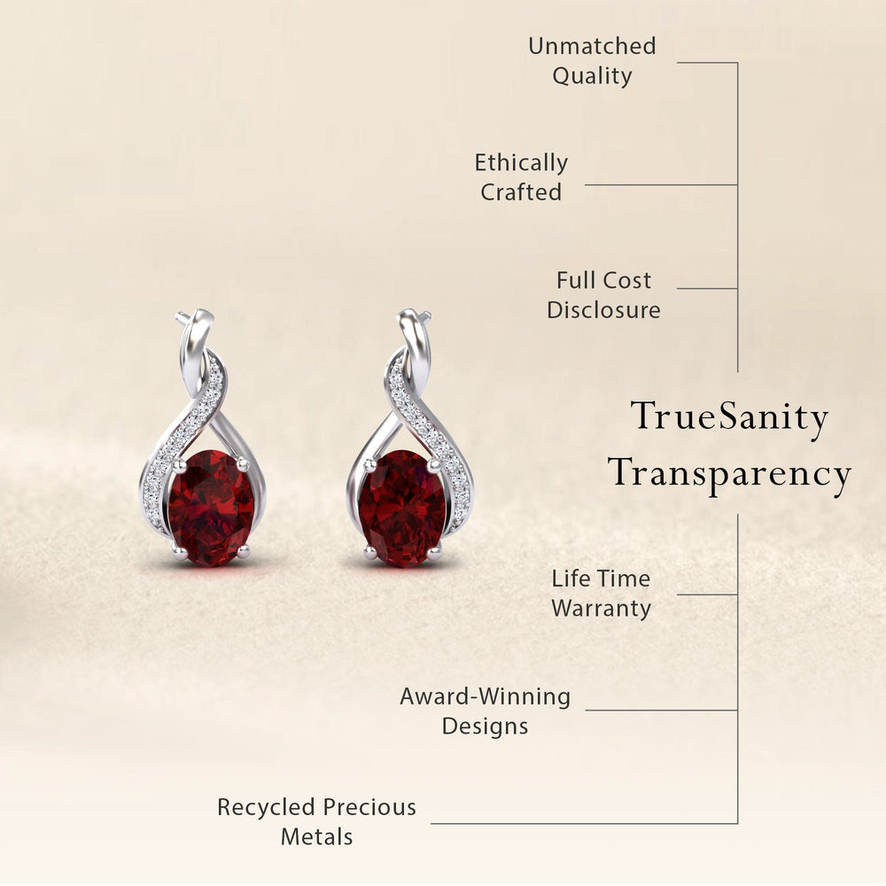 Ruby & Diamond Infinity Drop Earrings - Daniela