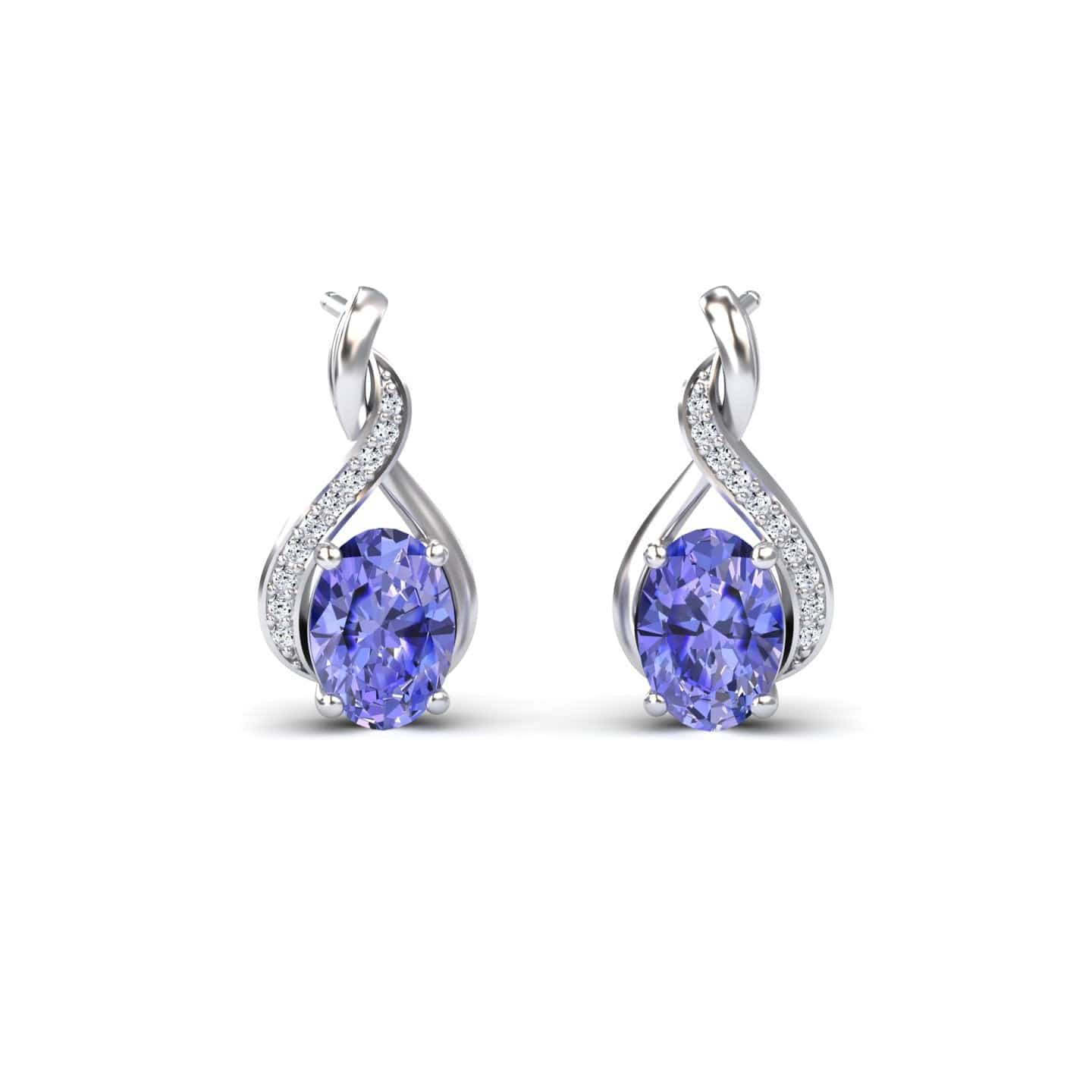Tanzanite & Diamond Infinity Drop Earrings - Daniela