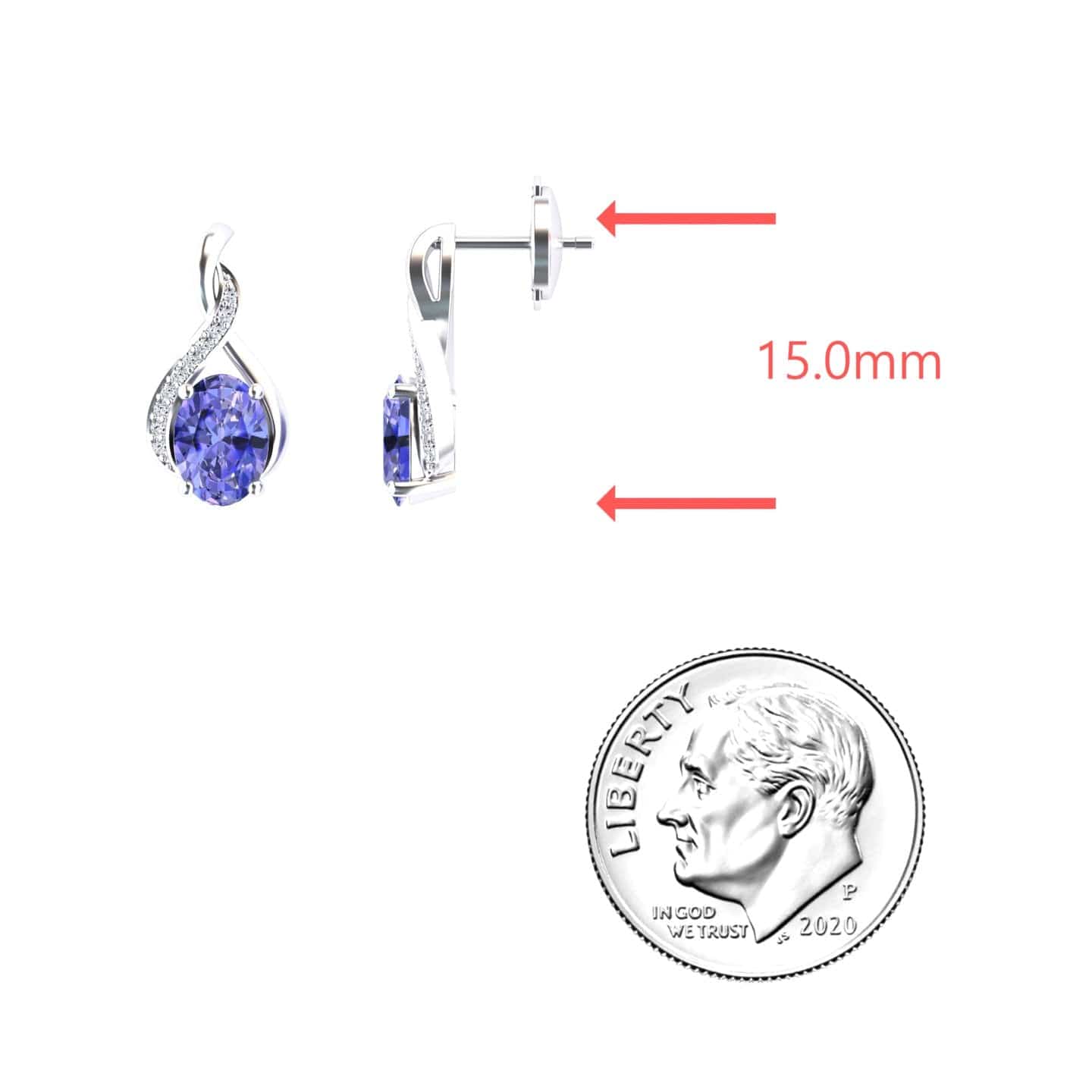 Tanzanite & Diamond Infinity Drop Earrings - Daniela