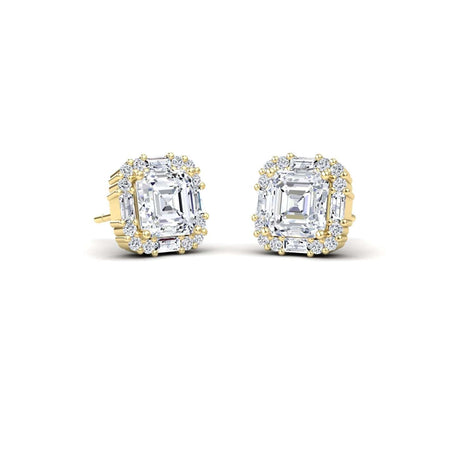 Diamond Halo Stud Earrings - Elisa