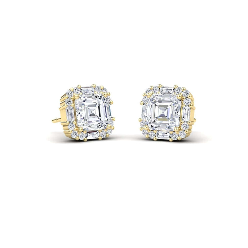 Diamond Halo Stud Earrings - Elisa