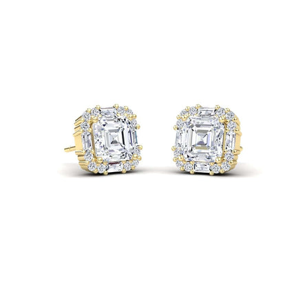 Diamond Halo Stud Earrings - Elisa