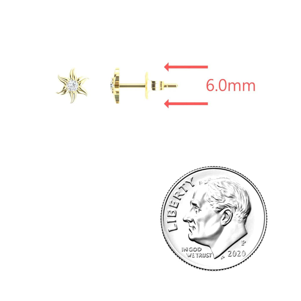 Diamond Floral Stud Earrings - Gia