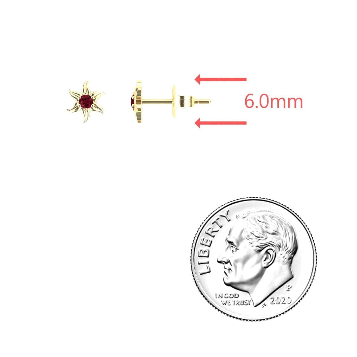 Ruby Floral Stud Earrings - Gia