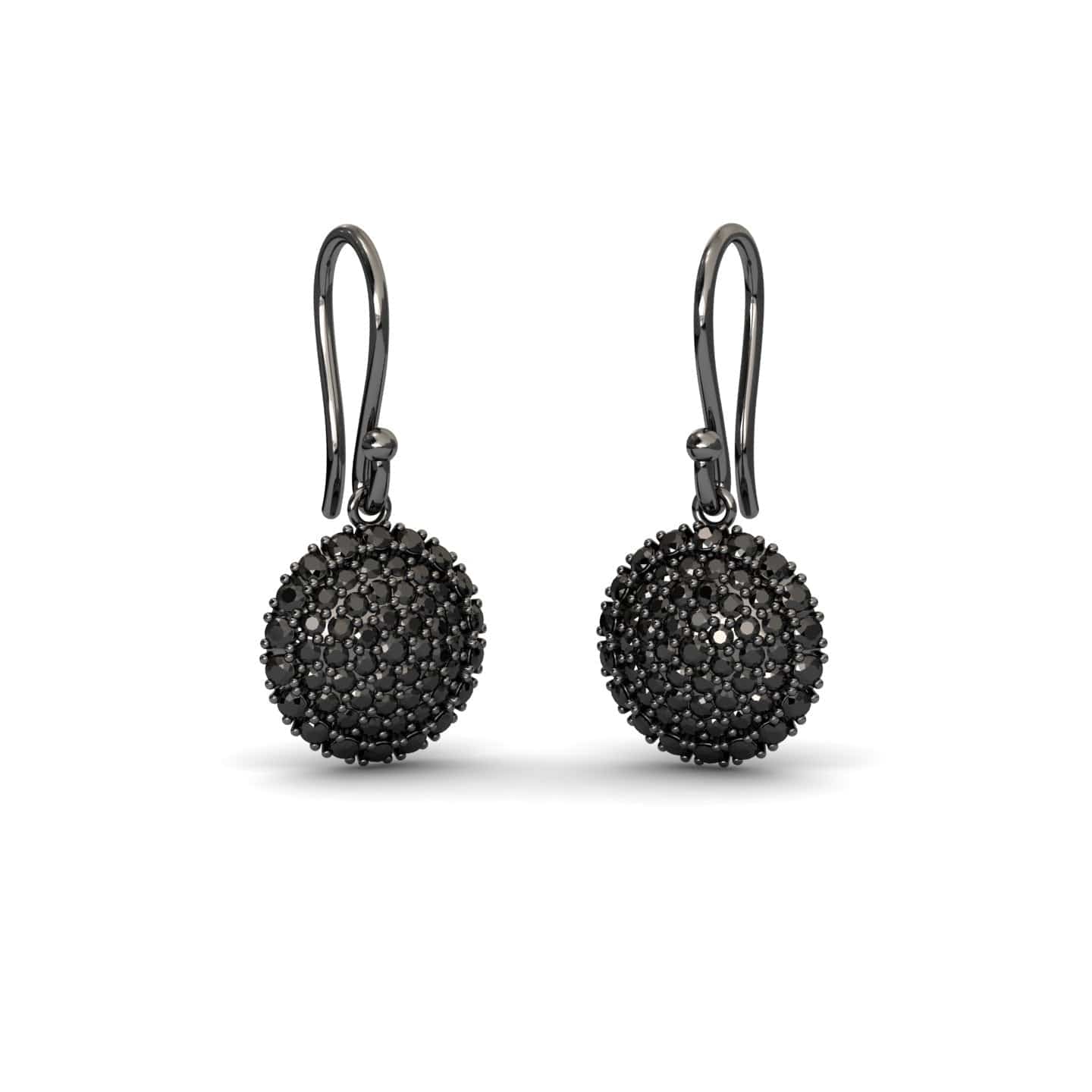 Black Diamond Sphere Drop Earrings - Isla