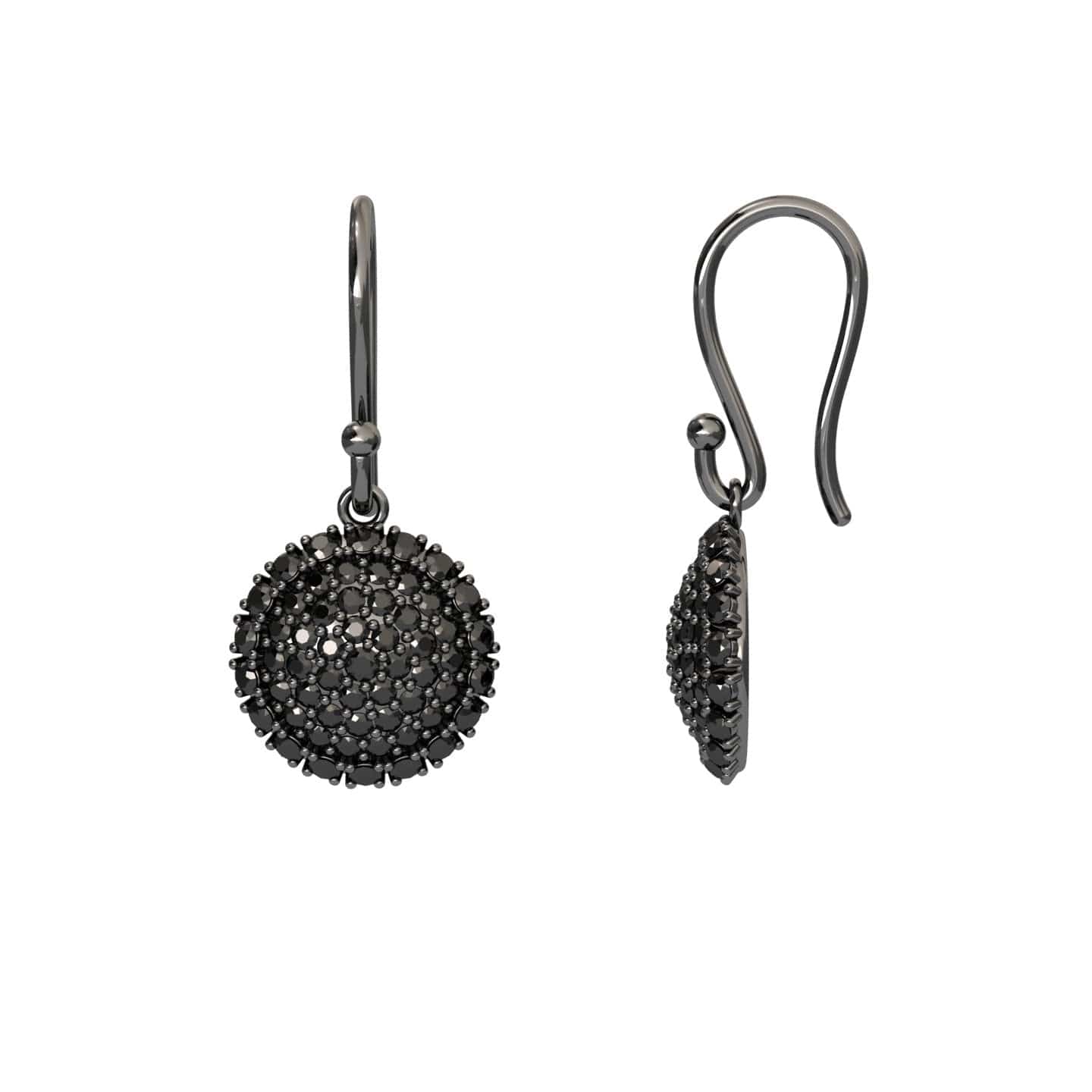 Black Diamond Sphere Drop Earrings - Isla