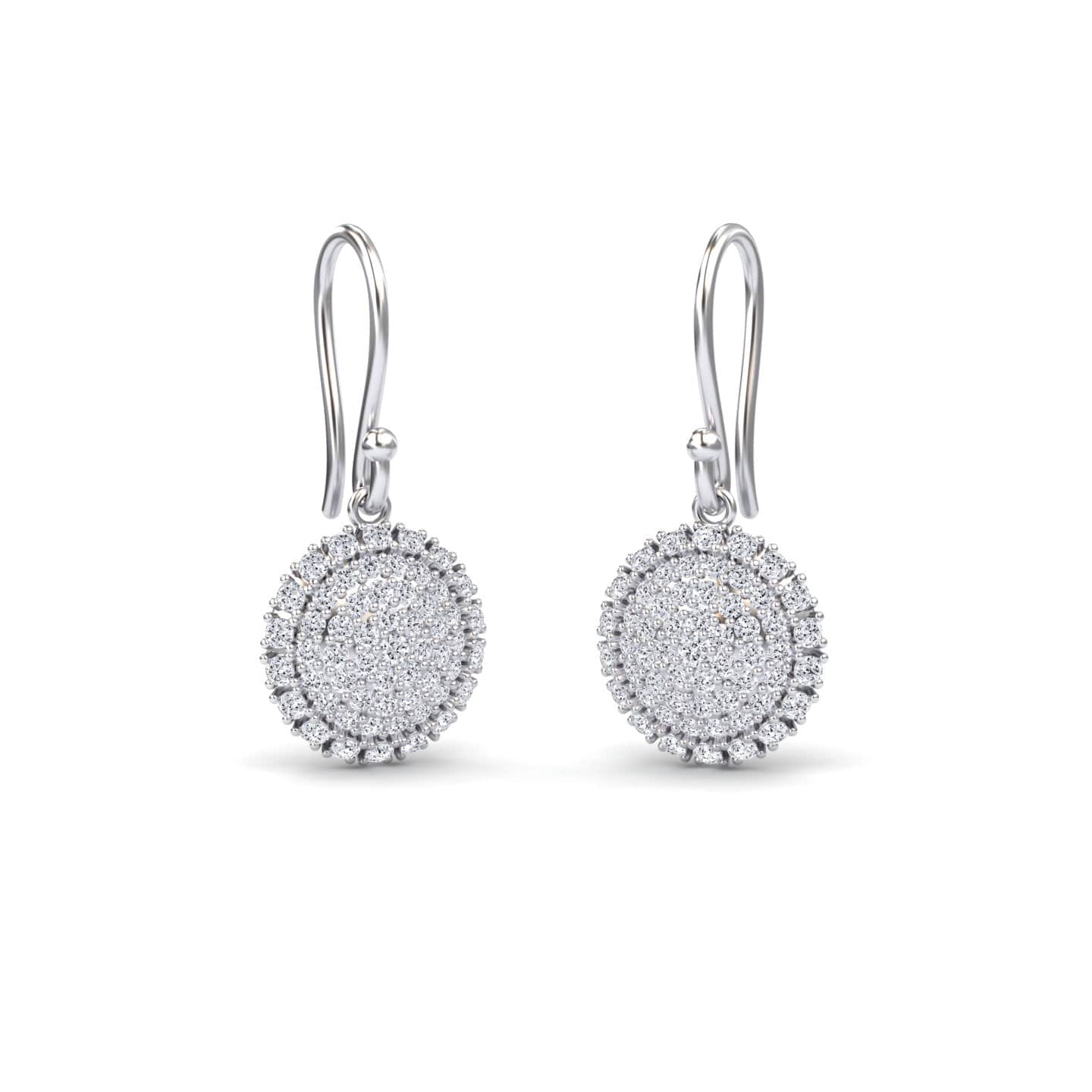White Diamond Sphere Drop Earrings - Isla
