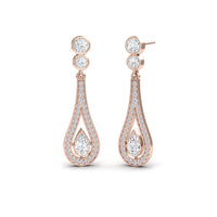 White Diamond Teardrop Statement Earrings - Sandra