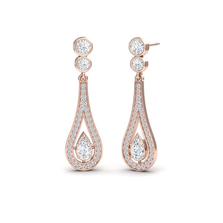 White Diamond Teardrop Statement Earrings - Sandra