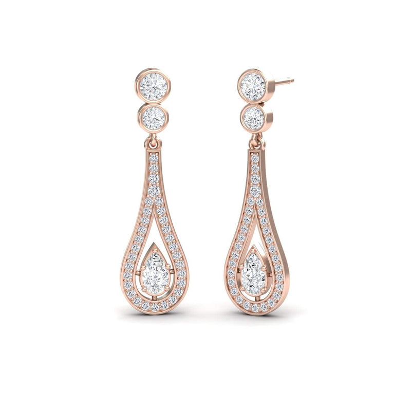 White Diamond Teardrop Statement Earrings - Sandra
