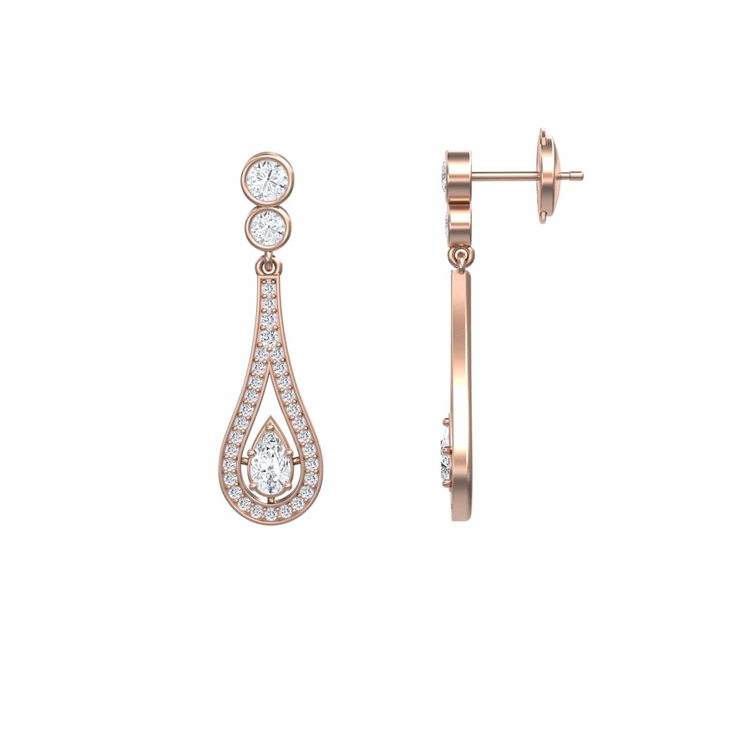 White Diamond Teardrop Statement Earrings - Sandra