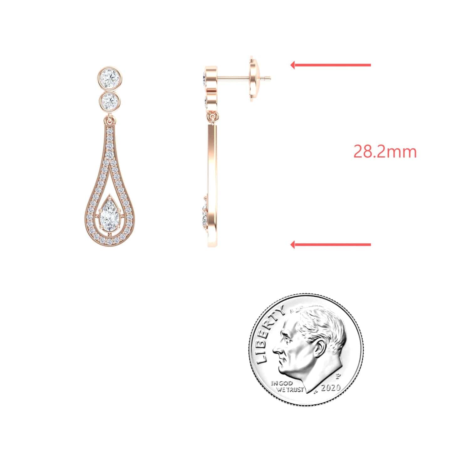 White Diamond Teardrop Statement Earrings - Sandra
