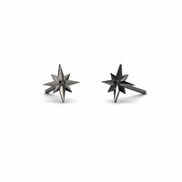 Black Diamond North Star Stud Earrings - Monica