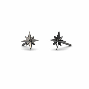 Black Diamond North Star Stud Earrings - Monica