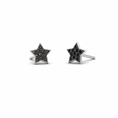 Black Diamond Celestial Sparkle Star Earrings