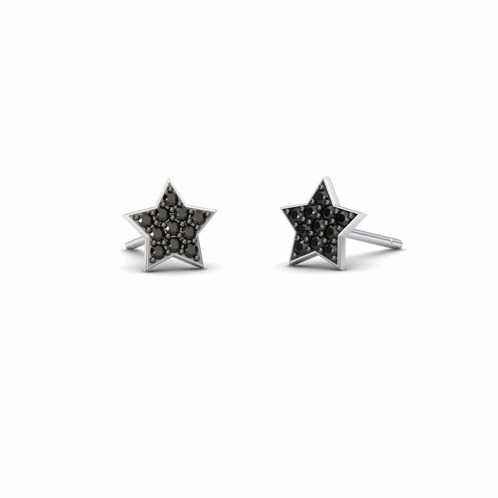 Black Diamond Celestial Sparkle Star Earrings - Nargis