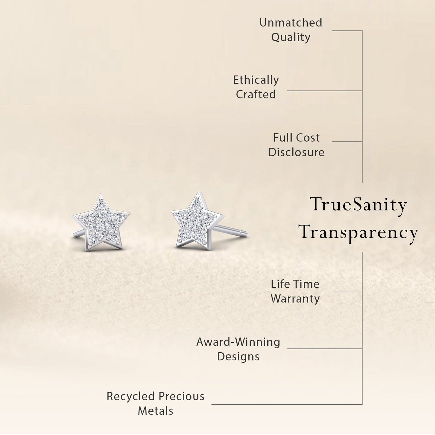 Diamond Celestial Sparkle Star Earrings - Nargis