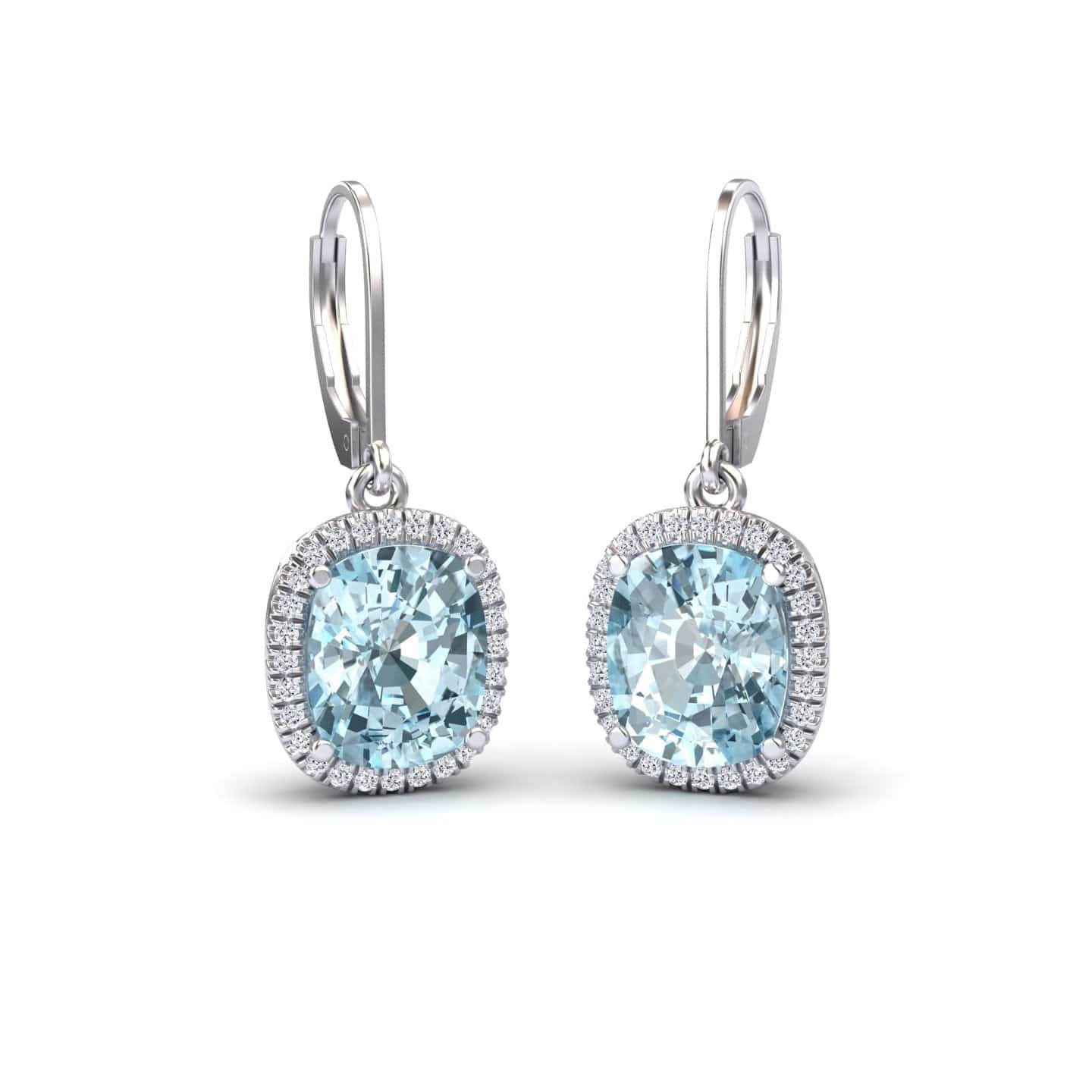 Aquamarine & Diamond Dangle Earrings - Shereen