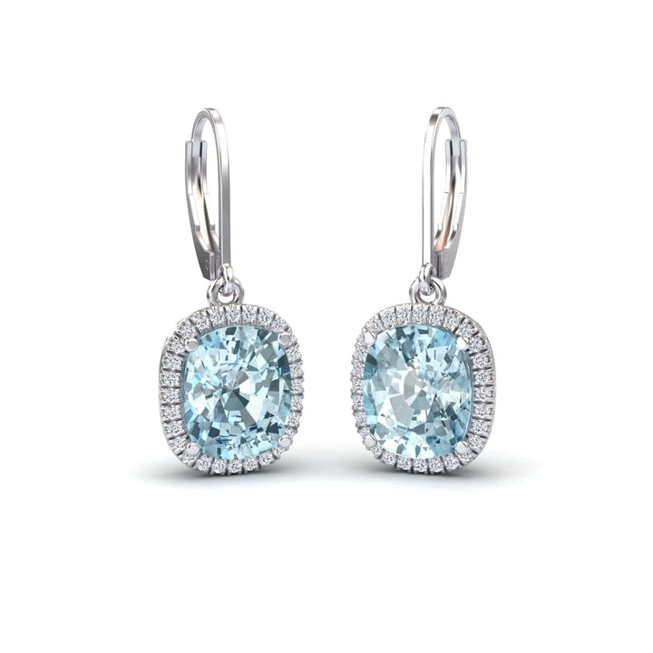Aquamarine & Diamond Dangle Earrings - Shereen