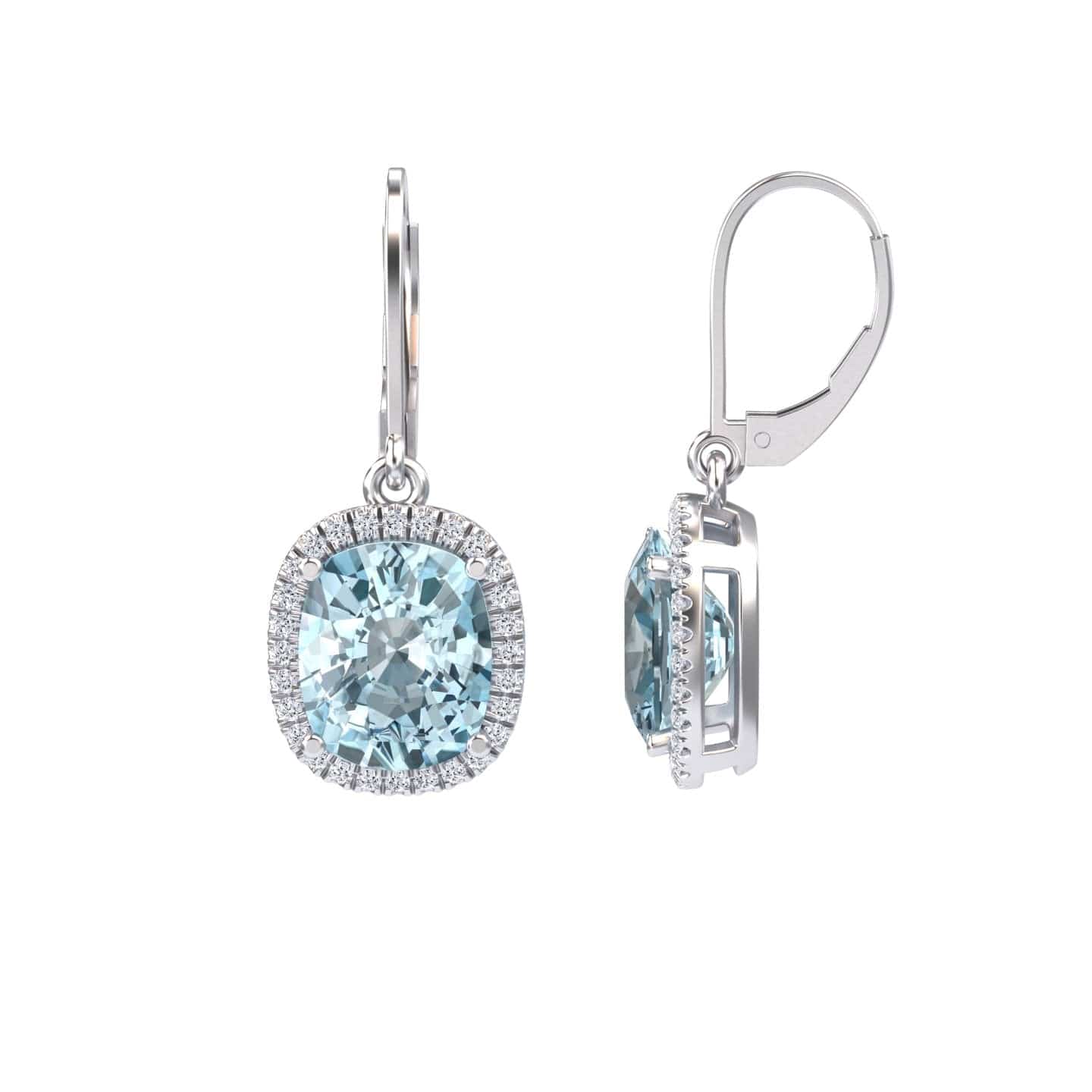 Aquamarine & Diamond Dangle Earrings - Shereen