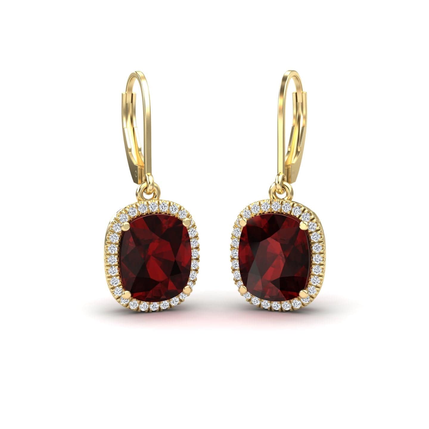 Garnet & Diamond Dangle Earrings - Shereen