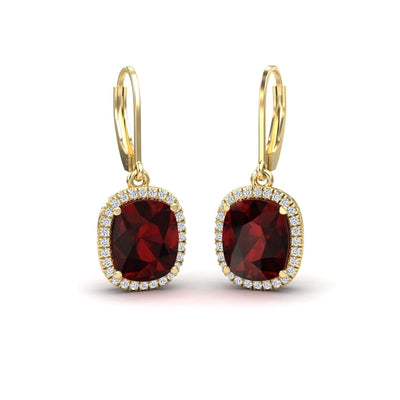 Garnet & Diamond Dangle Earrings