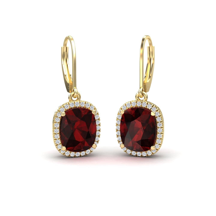 Garnet & Diamond Dangle Earrings - Shereen